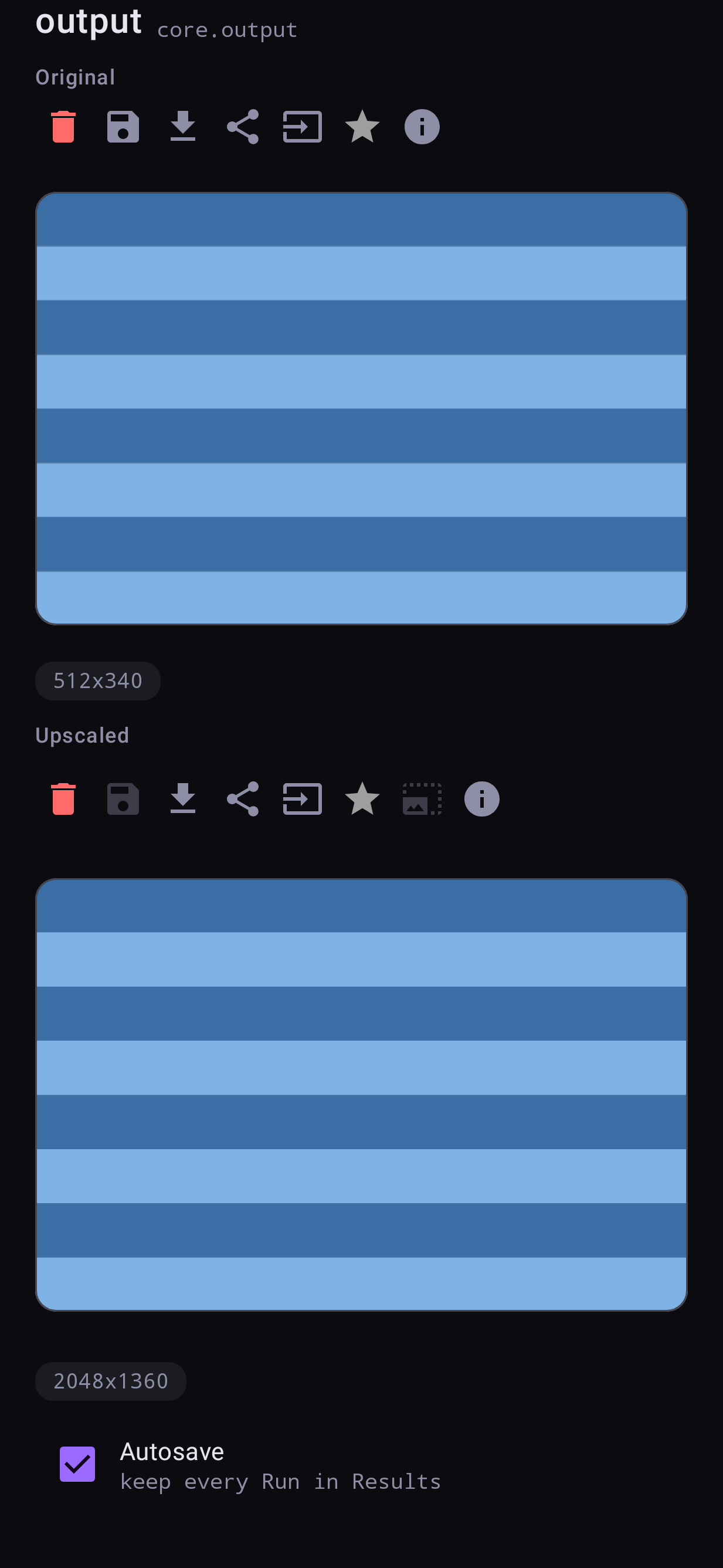 The output node with Auto upscale