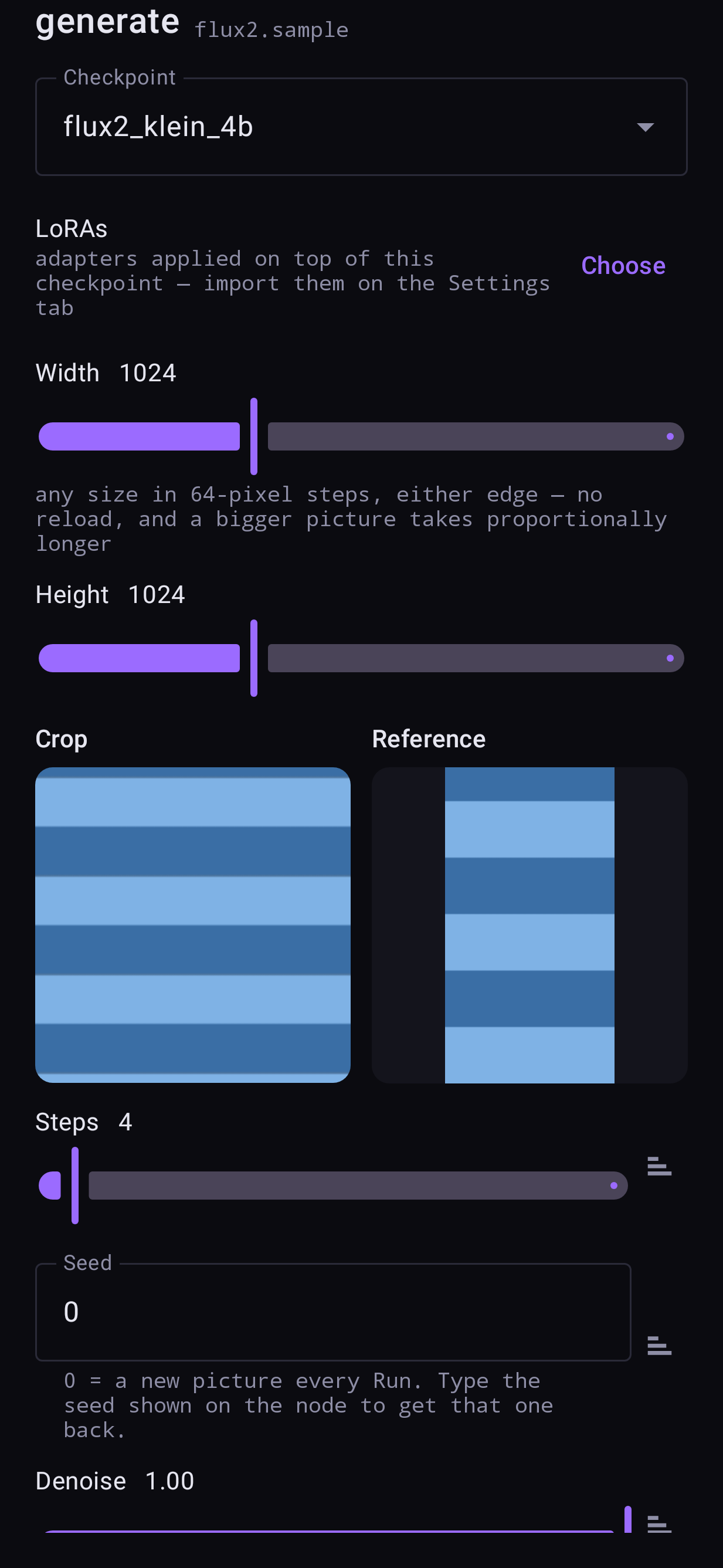 The Image edit node with a reference