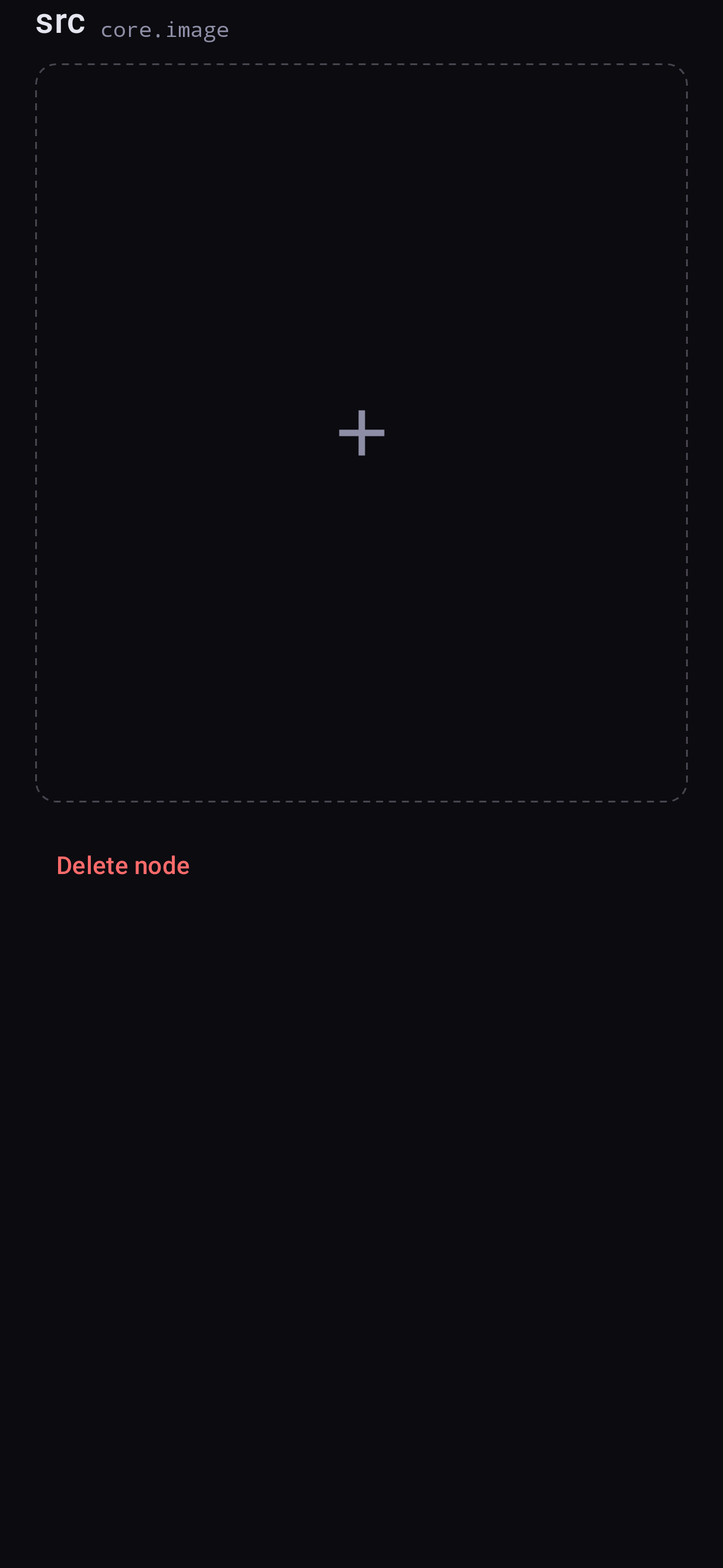 The Image node before a photo is chosen